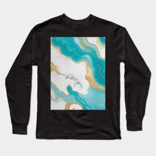 marble pastel turquoise gradient Long Sleeve T-Shirt